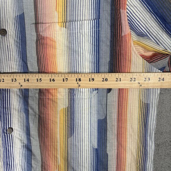 Jhane Barnes Frequency Shirt Men’s Size XL Cotton Blue Orange White Geometric - Picture 10 of 16